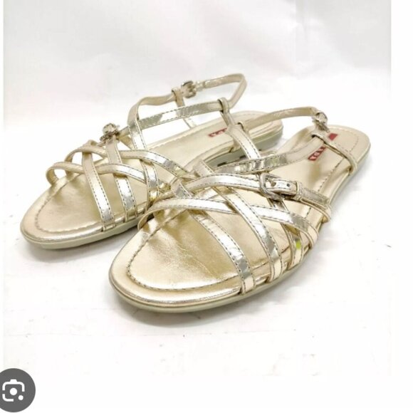 Prada Gold Sandals - Picture 1 of 6